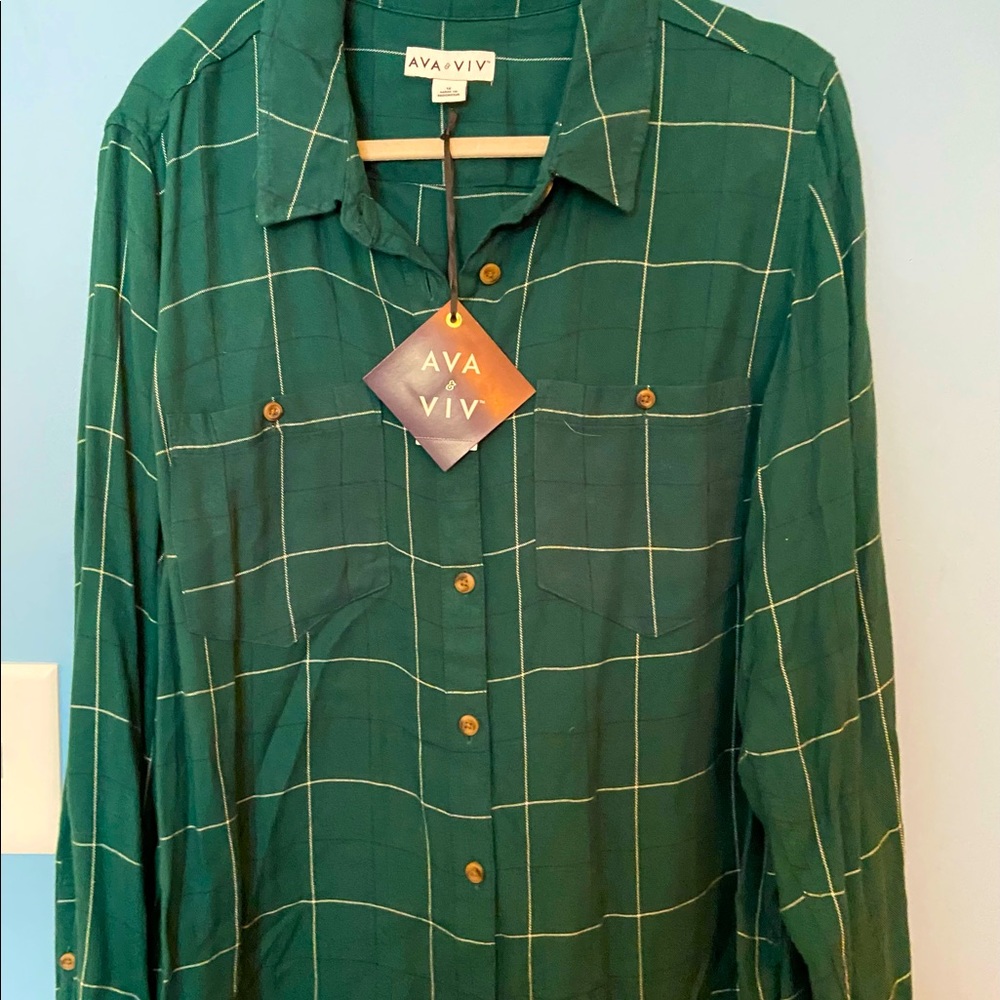 Womens plaid button up shirt